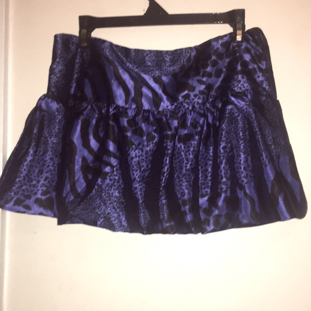 Animal print Royal blue/black mini skirt size M